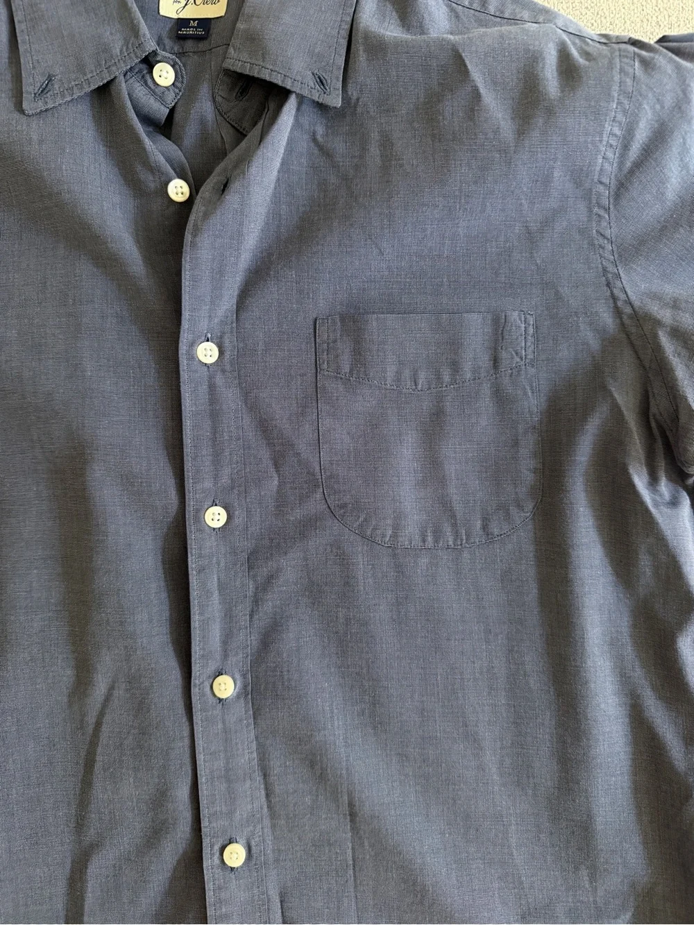J. Crew Navy Long-Sleeve Button-Up Dress Shirt